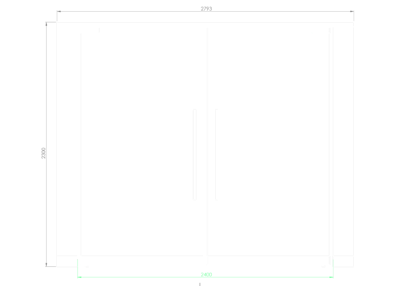 Frameless C-Class Double Door PT BW
